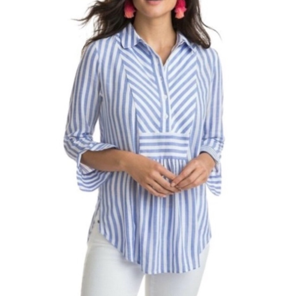 Vineyard Vines Blue and White Striped Tunic Top